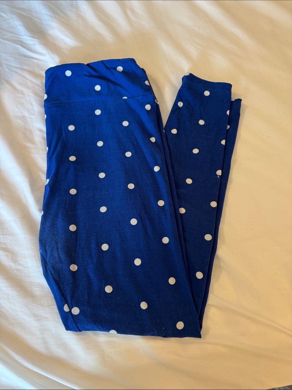 LuLaRoe Women’s Royal Blue Polka Dot Leggings